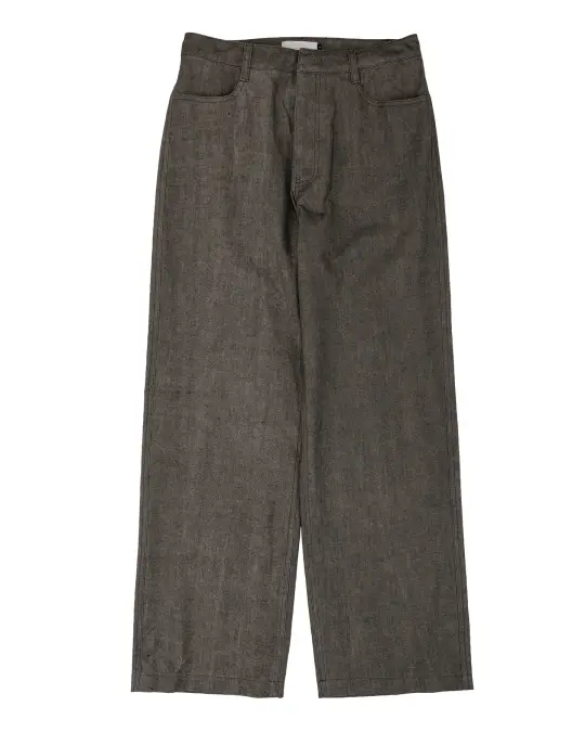 Amomento Linen Straight Pants Brown