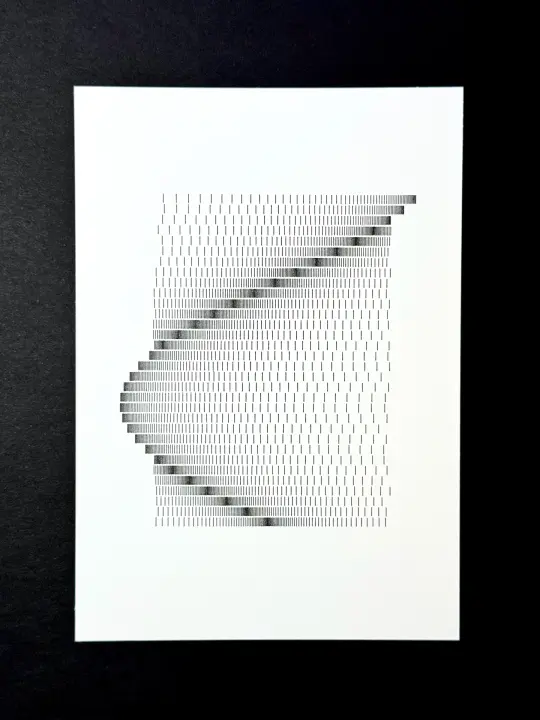 Sine Collapse — 5x7" pen plot