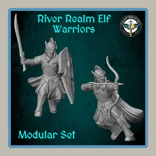 Render of 28mm River realm elf warrior miniatures