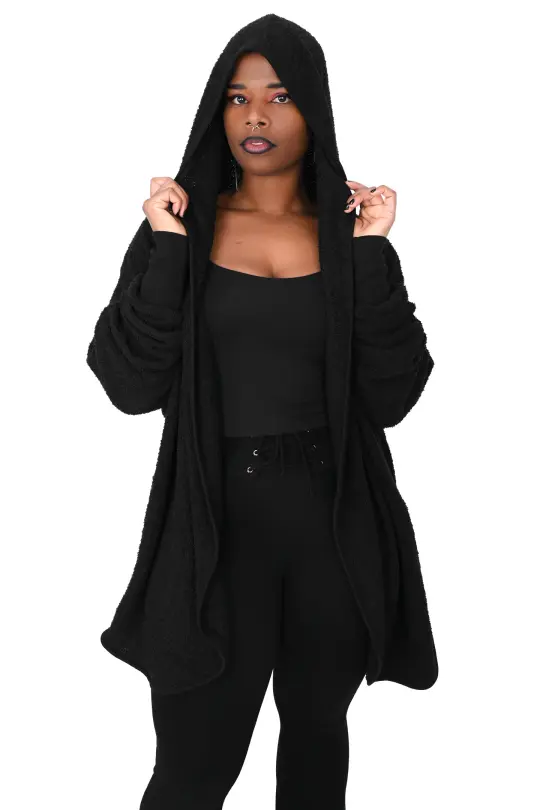 Oversized Hooded Teddy Cardigan - No Restock!