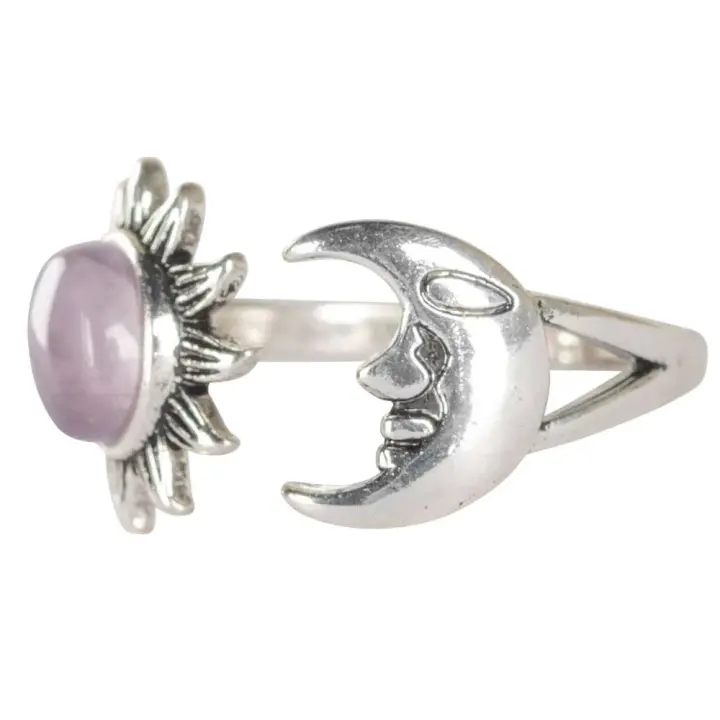 Amethyst Sun & Moon Ring