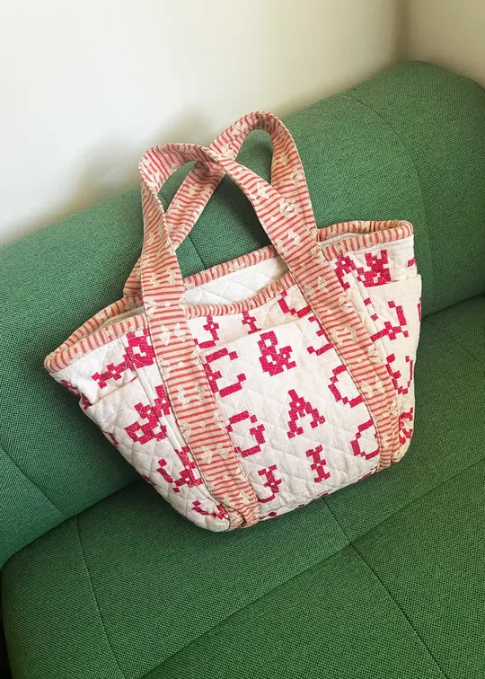 jumbo quilted tote | home | monogram
