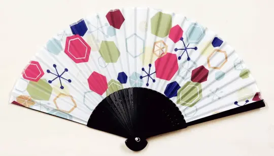 Polyester folding fan with case