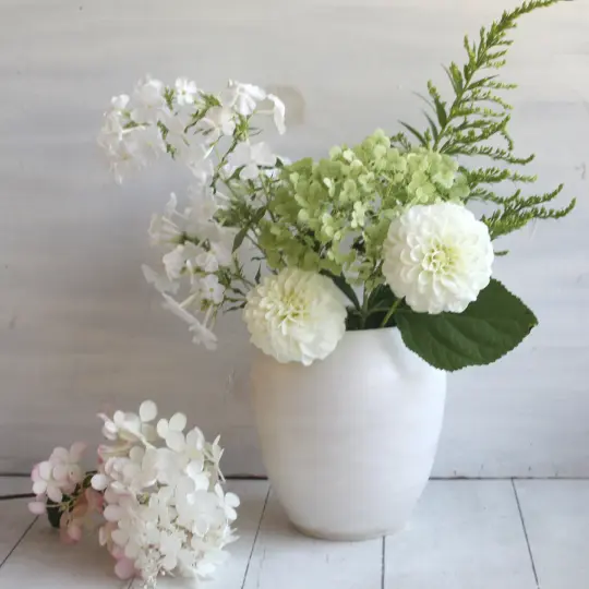 Simple Modern Matte White Vase, Handcrafted Pottery, Made in USA