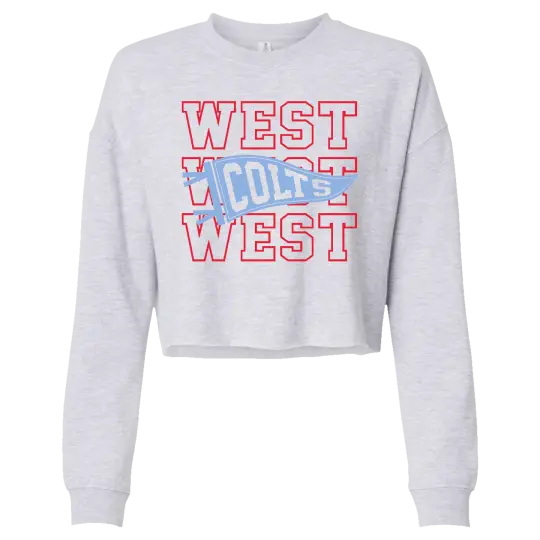 RDES & WJMS AFX24CRP Ladies Crop Crewneck Sweatshirt