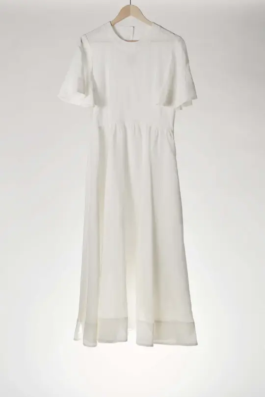 Maxi Butterfly Sleeve Dress, White Magnolia