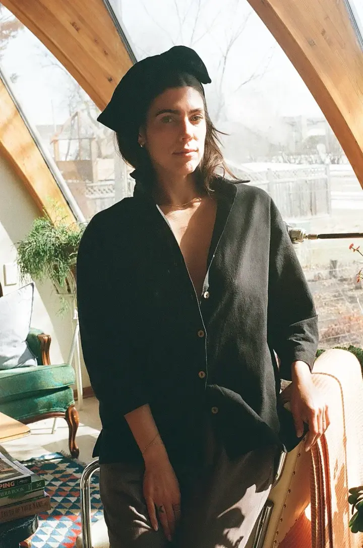 The Casa Top Button Down in New Moon Black 🌑