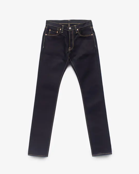 25oz Selvedge Denim Slim Tapered Cut Jeans - Indigo/Black