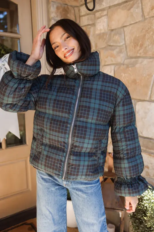 Devon Coat in Blue Plaid