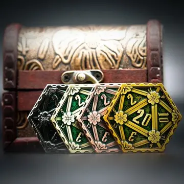 D20 Emerald Metal Coin – 2-Sided Green Die Flip Coin for DnD