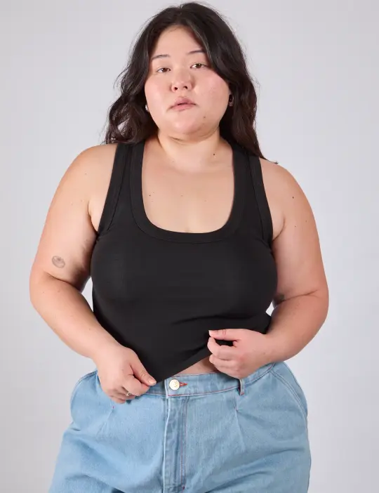 Cropped Tank Top - Basic Black