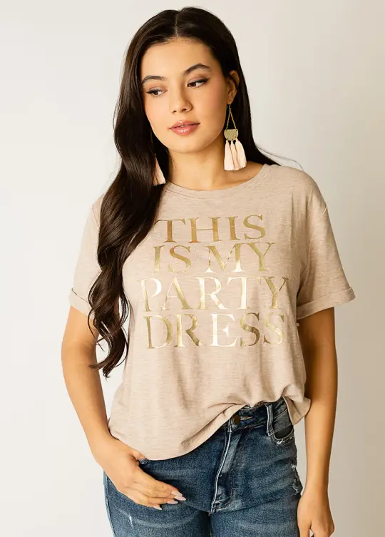 Women's Party Dress Tee in Heather Oat