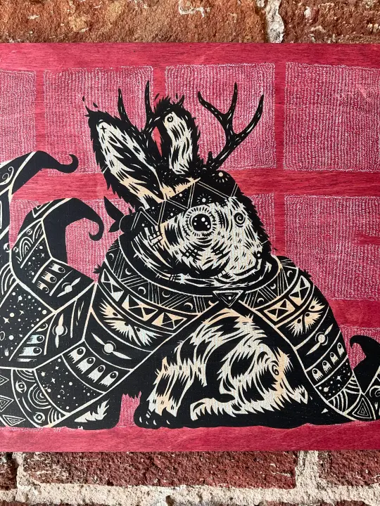 The Haretic on Pine Panel