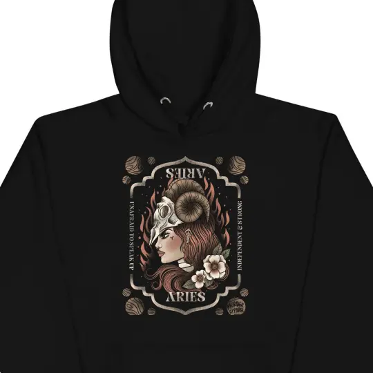 Aries Zodiac Hoodie - Gothic Astrology Hoodie