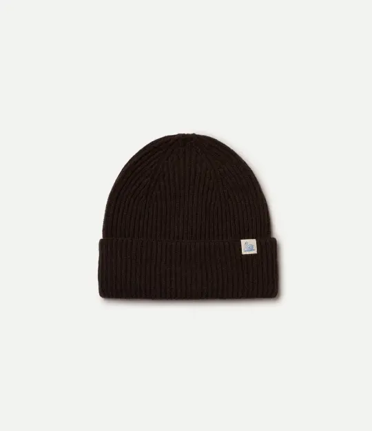 Ribbed Merino Wool-Cashmere-Silk Beanie