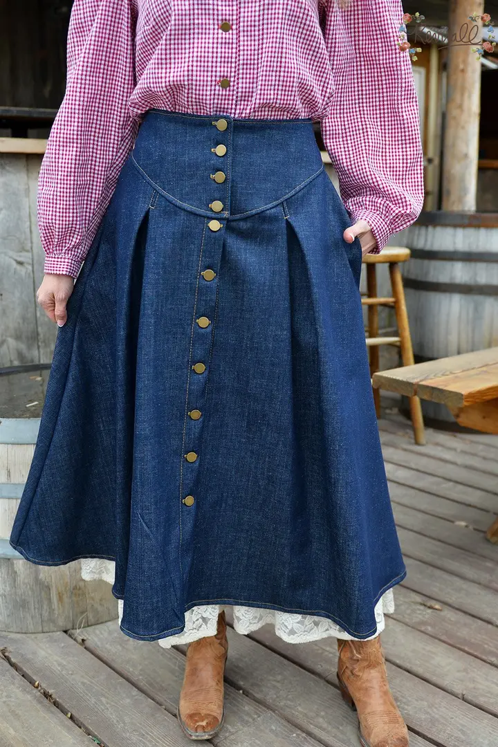 Denim Lacey Jean Skirt-Small & XL