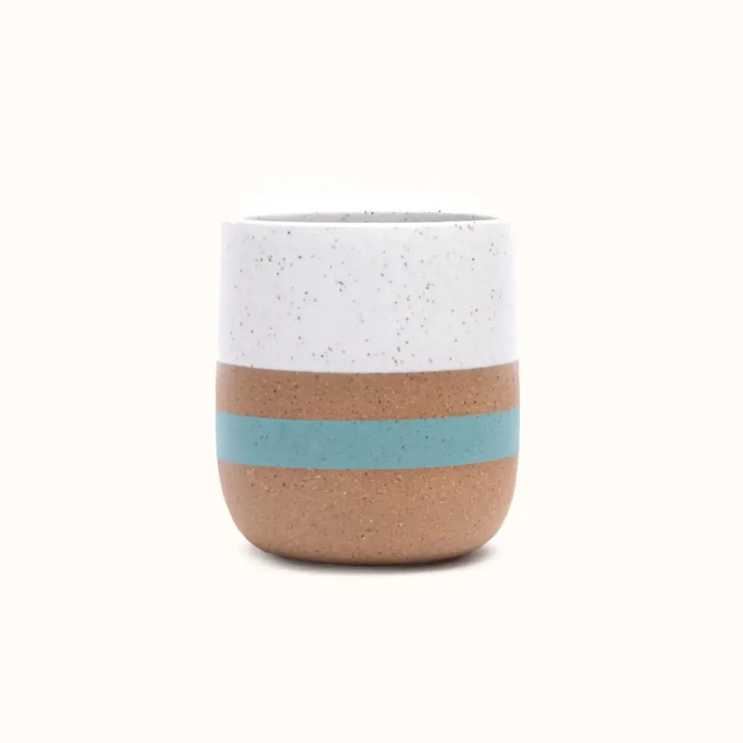 White with Turquoise Stripe Wolf Cup