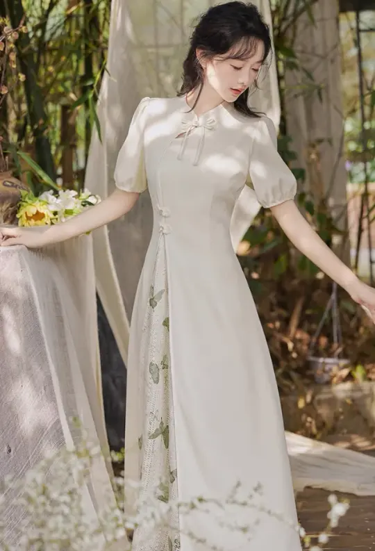 Summer new Chinese retro temperament waist dress improved cheongsam dress R2375