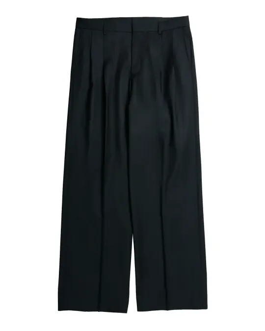 Sunflower Wide Pleated Trouser Tropical Wool 999 Black