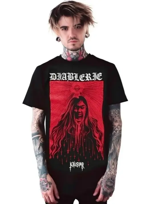Killstar Diablerie Occult Devil Mischief Horror Red Art Graphic Tee Top 2XL