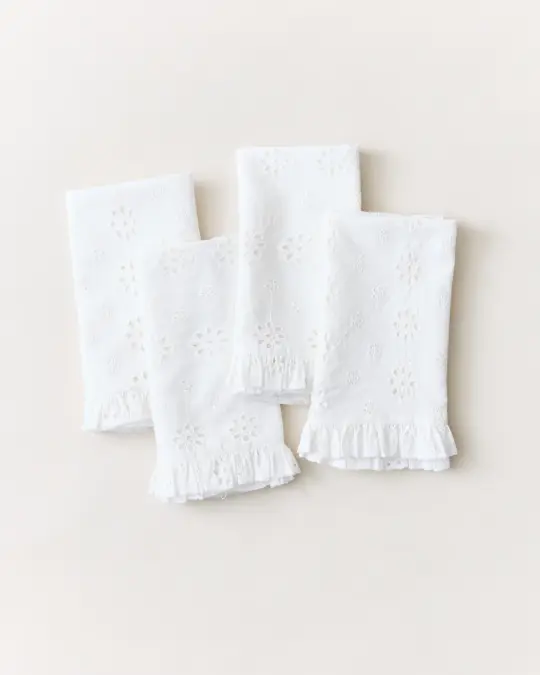 Cottage Eyelet Napkins - White