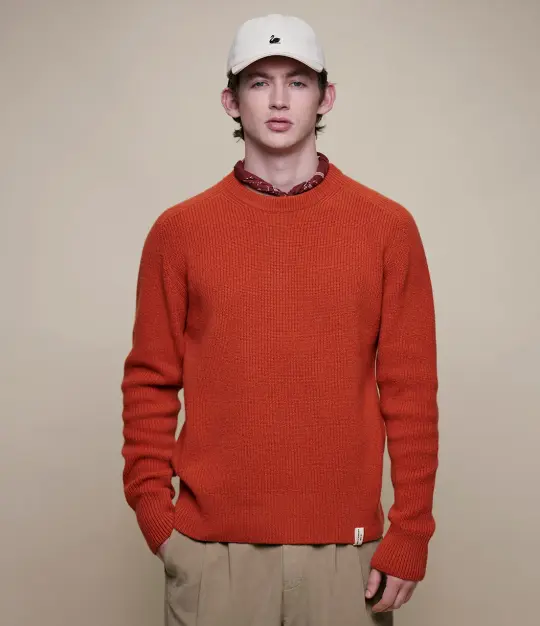 Sturdy Ribbed Merino Wool-Cashmere Raglan Sweater