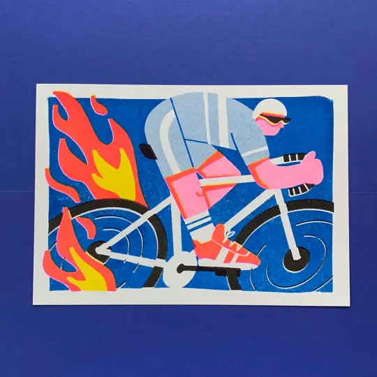 Cyclist Print (Riso)