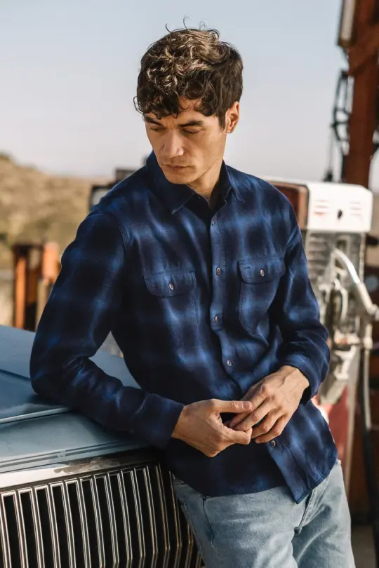 The Brace Shadow Ombre Plaid - Lake