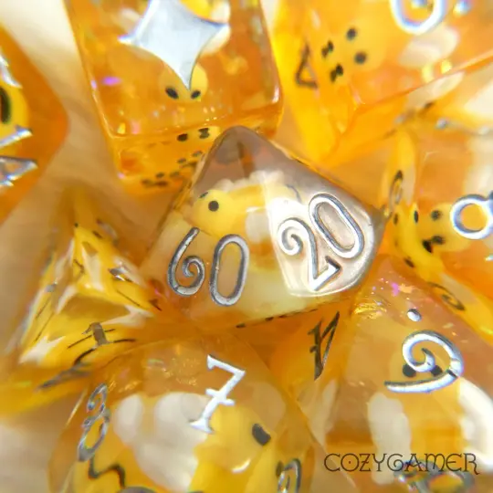 The Bee's Knees Dice Set – 8-Piece Bumble Bees & Honey | Fennek & Finch