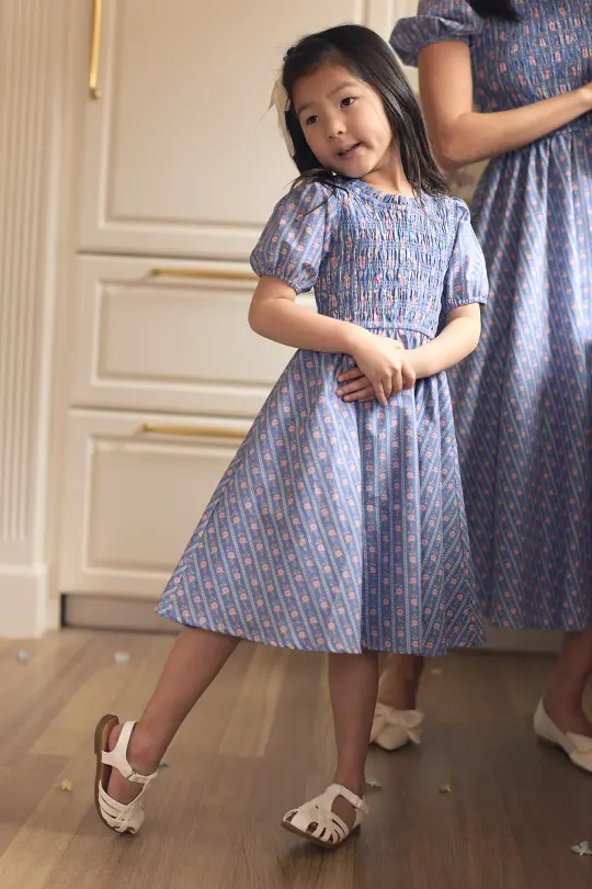 Mini Mariah Dress in Linear Print