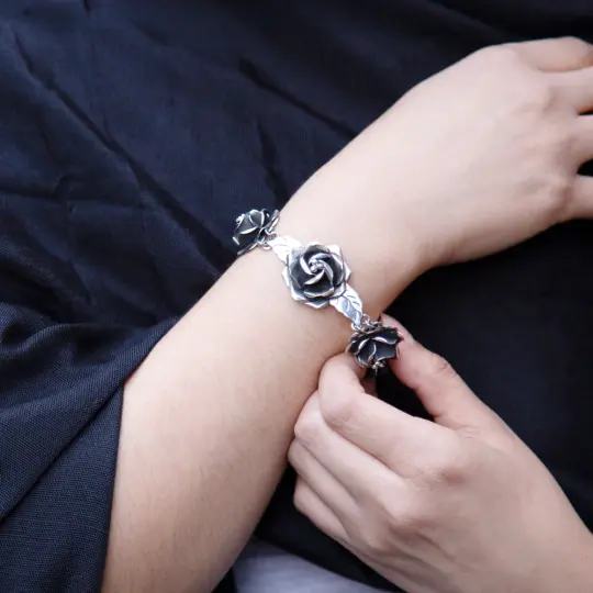 Sterling Silver Rosa Negra Bracelet