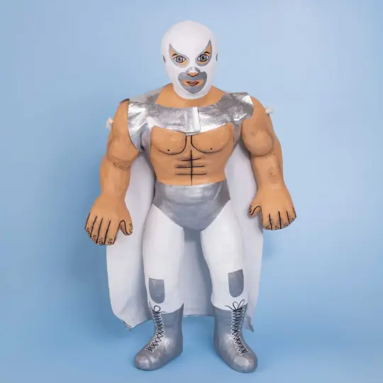 Papier-Mâché Luchadores Dolls Sculptures
