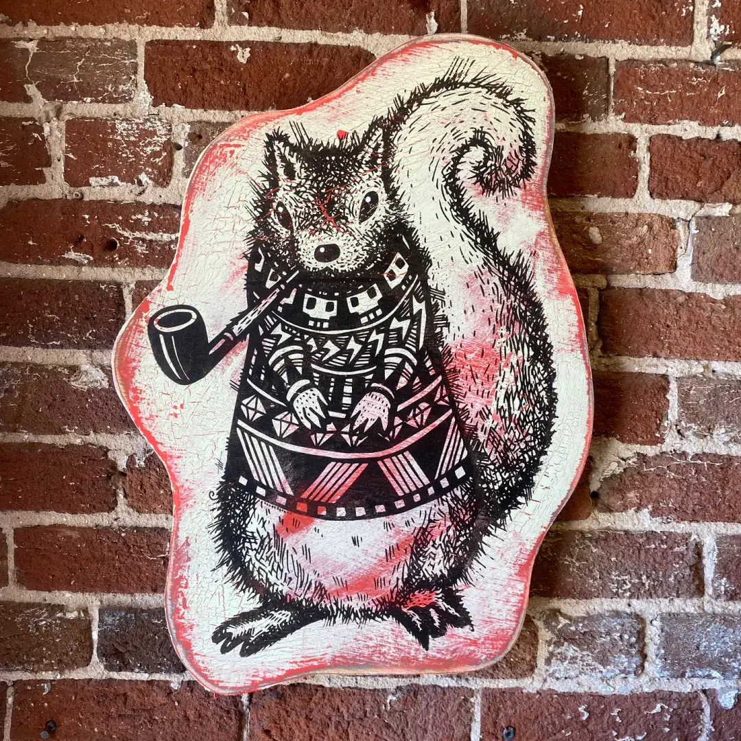 Pretentious Squirrel on Aged Ply