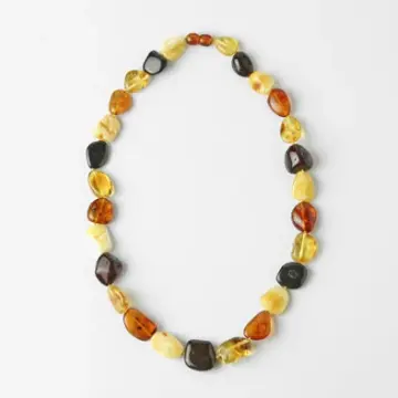 Multi-colored Amber Nugget Necklace