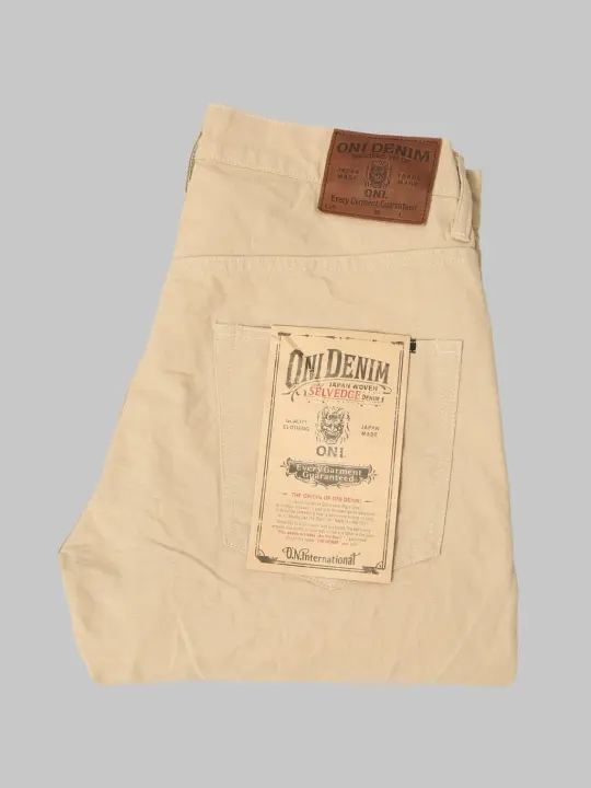 ONI Denim 266-8SVCBE 8oz Chambray Beige Relax Straight Jeans