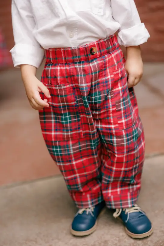 Boys Oliver Pants in Christmas Cheer Plaid