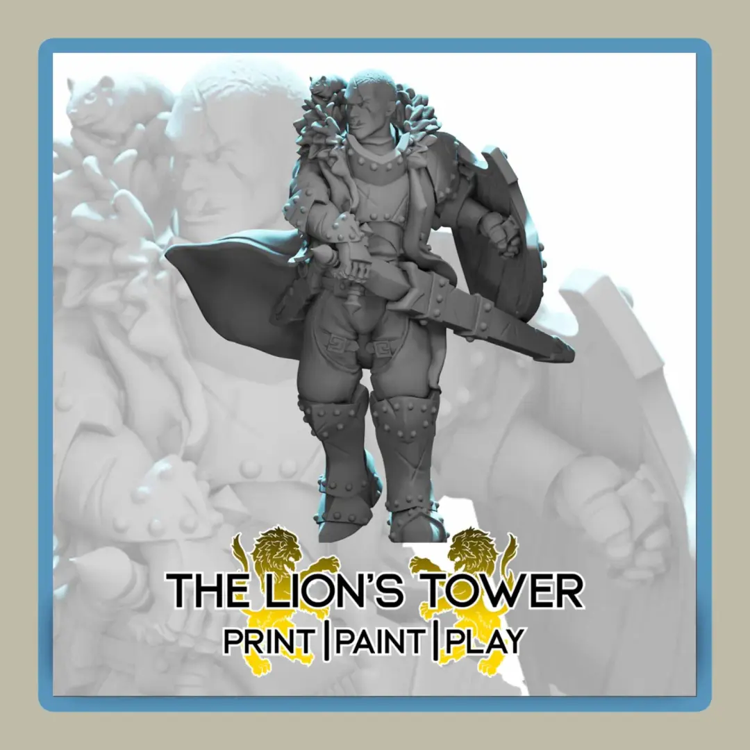 render of 32mm miniature Siegfried, Male Fighter with Woo