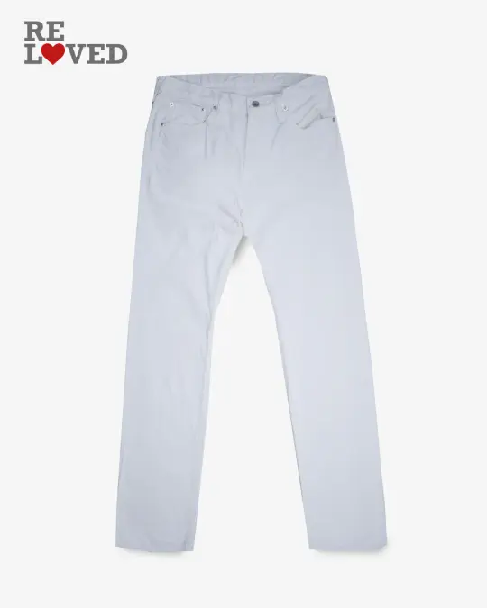 13.5oz Denim Slim Straight Cut Jeans - White (IH-666-WT) Tag 34, Hemmed to 36.0"