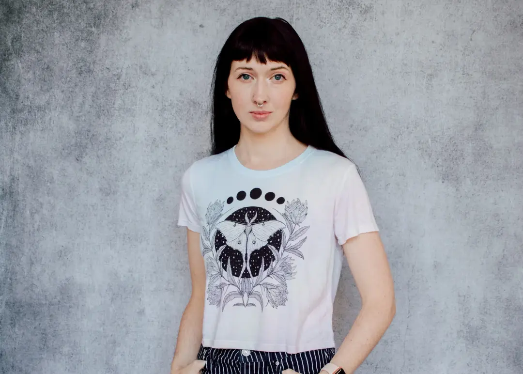 Luna Moth Tie Dye Crop Tee