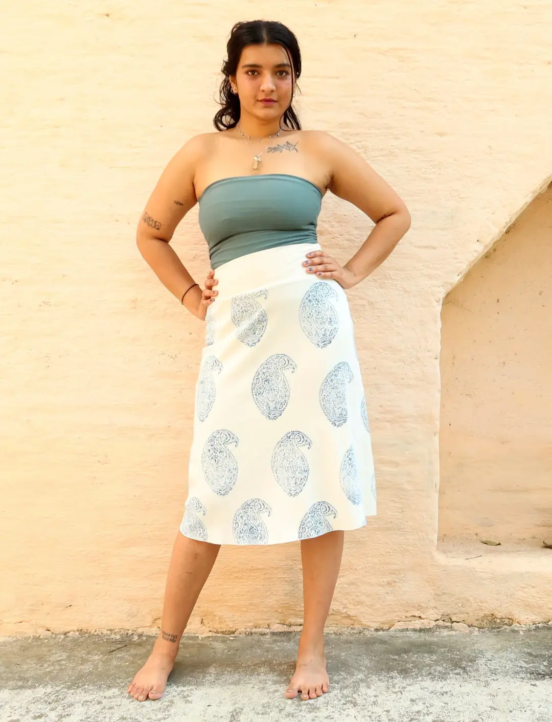 Simplicity Below Knee BLOCK PRINTED Skirt