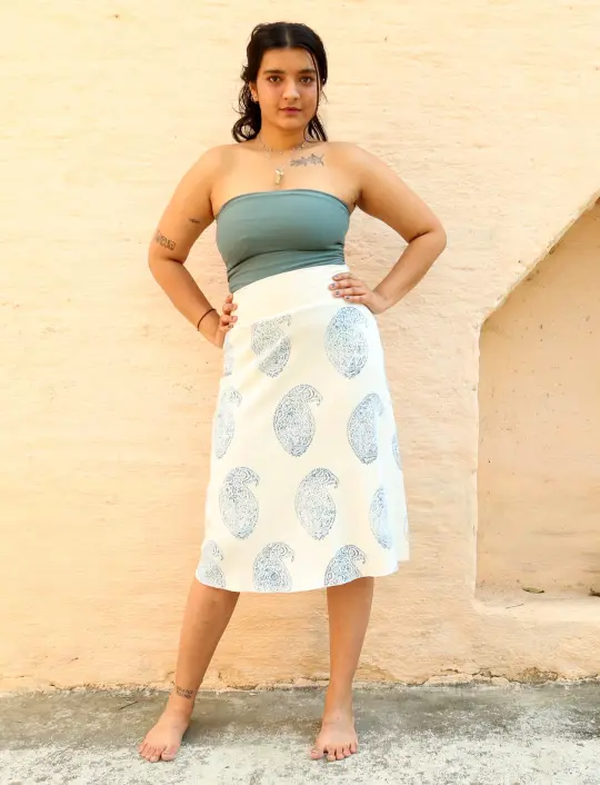 Simplicity Below Knee BLOCK PRINTED Skirt