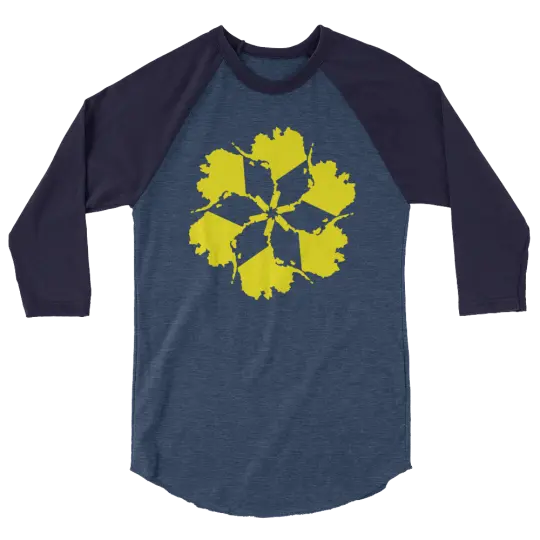 Unisex AK Spiral 3/4 Sleeve - Navy/Yellow