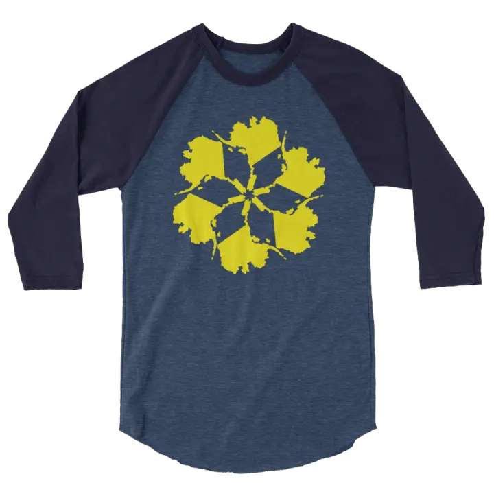 Unisex AK Spiral 3/4 Sleeve - Navy/Yellow