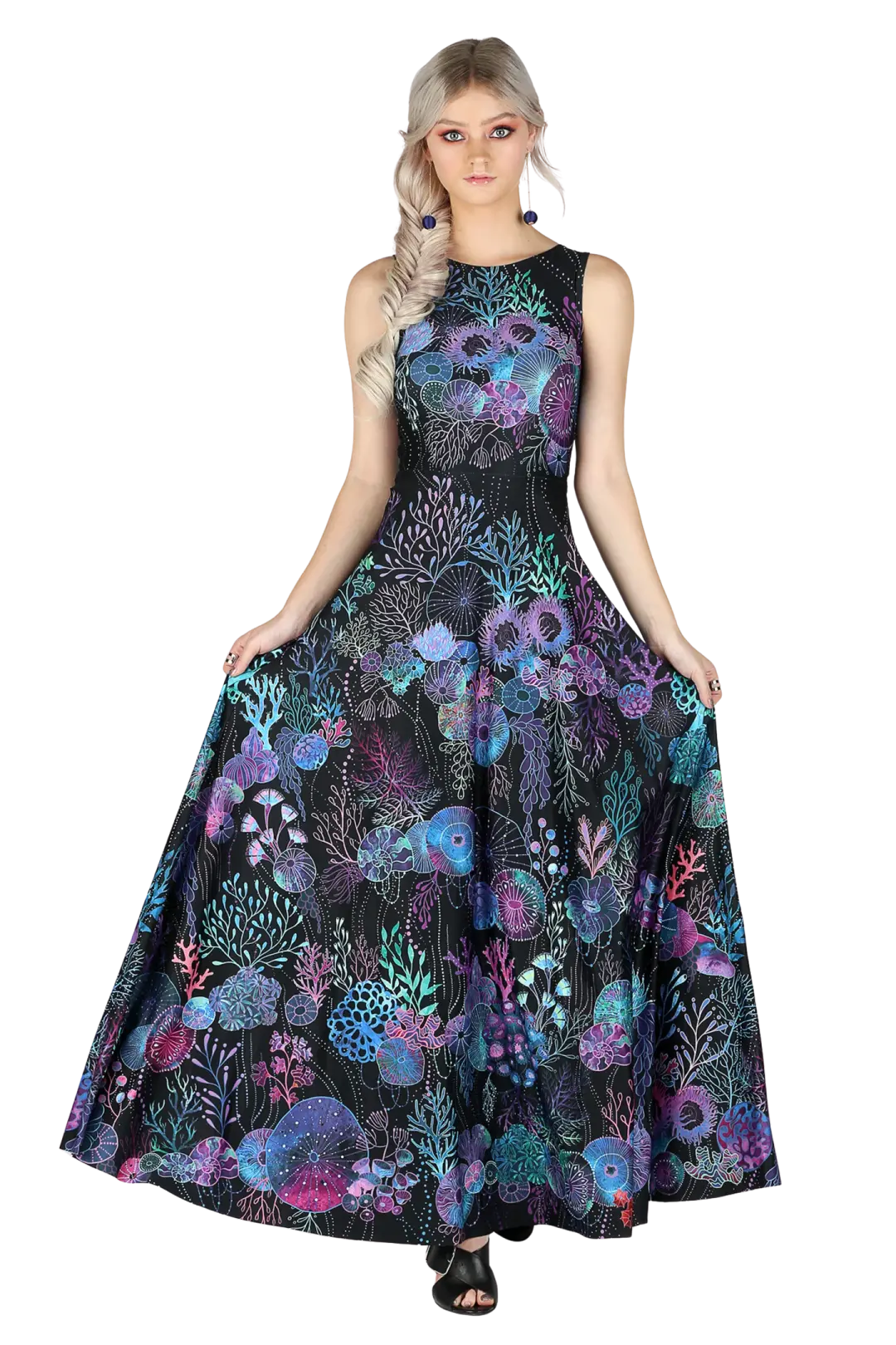 Floral Coral Princess Maxi Dress