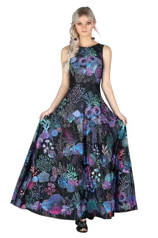 Floral Coral Princess Maxi Dress