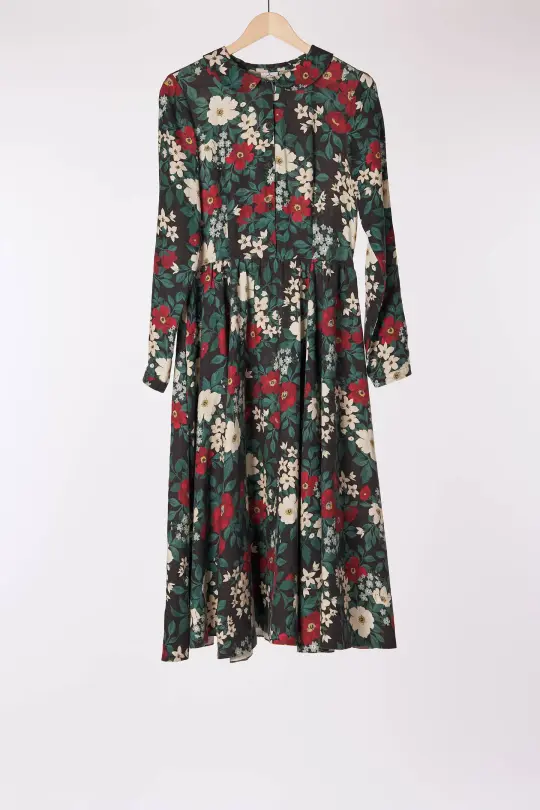 Classic Dress, Long Sleeve, Night Garden