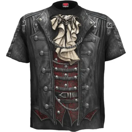 GOTH WRAP Allover T-Shirt Black - Steam Punk Biker Apparel