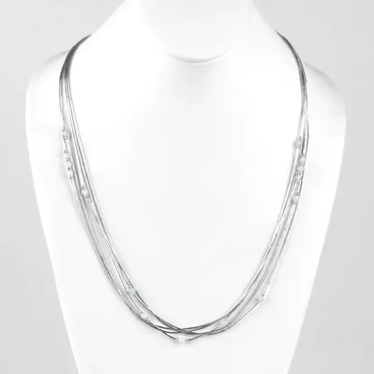 Five Layer Liquid Silver Necklace