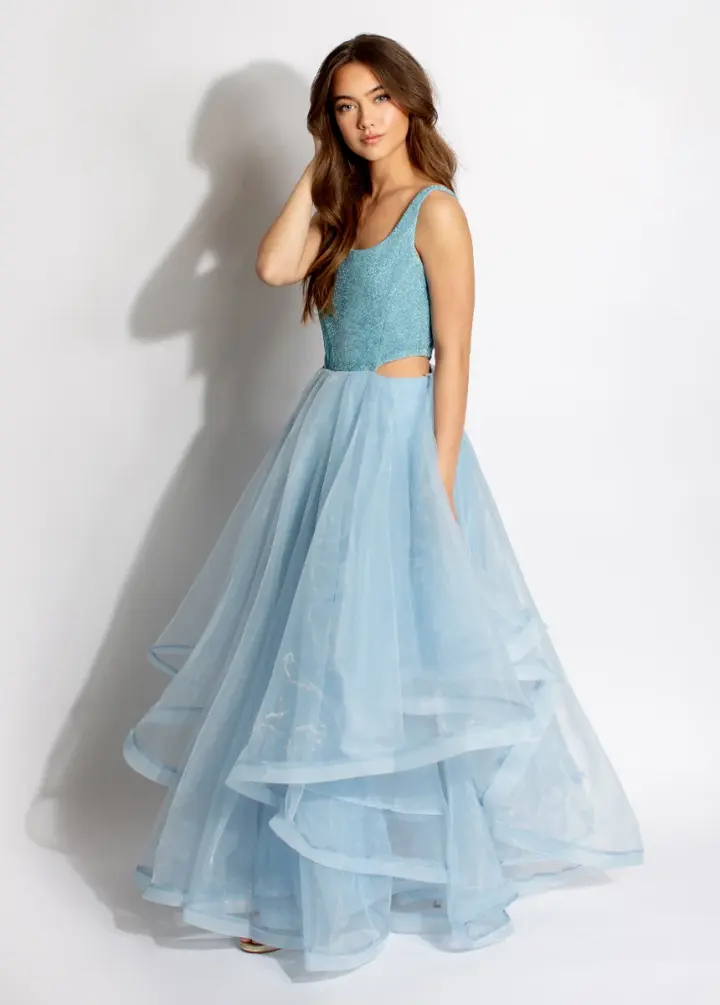 Kaya Dress in Barely Blue