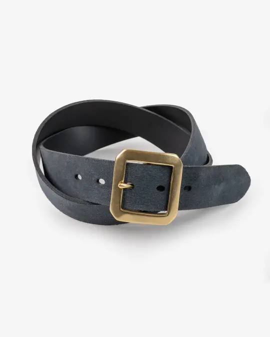 OGL Single Prong Garrison Buckle Leather Belt - Rough Out Black